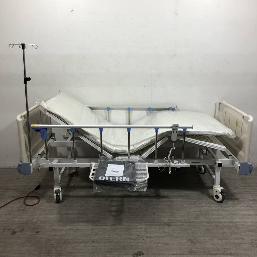 OLERN Full Electric Hospital Bed with Mattress + I.V. Pole