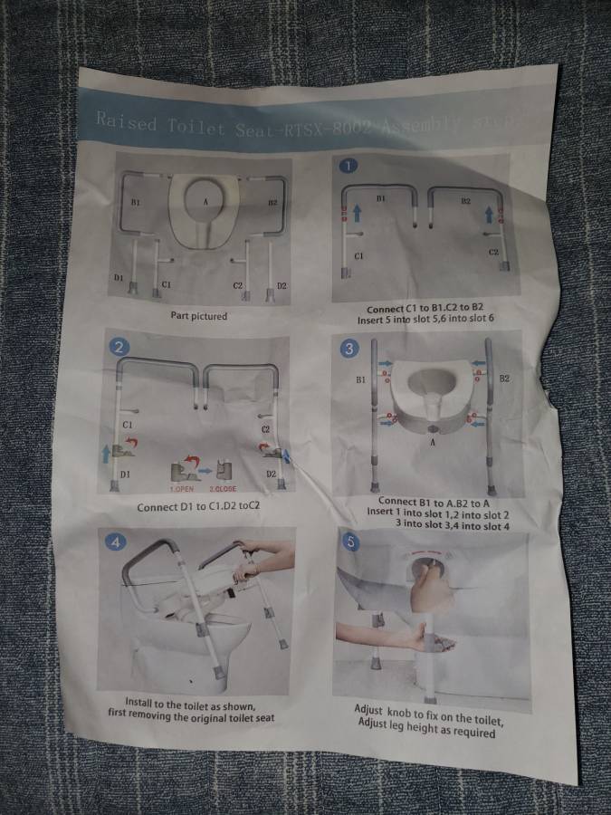 Raised Toilet Seat with Handles