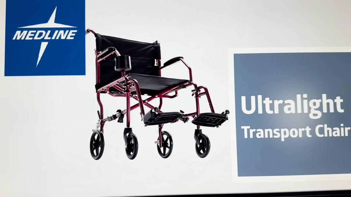 Medline Ultra Lightweight Transport Wheelchair for Adults, Foldable