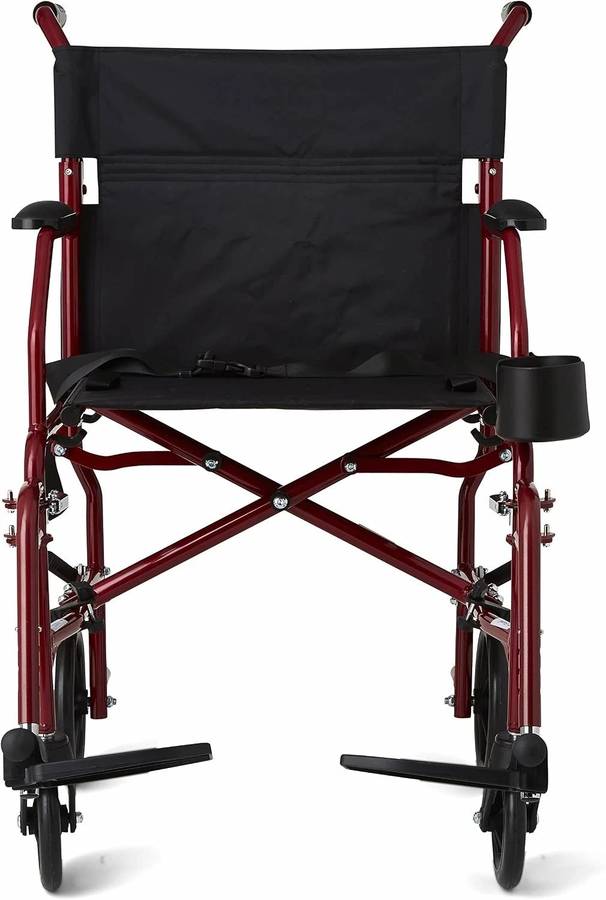 Medline Ultra Lightweight Transport Wheelchair for Adults, Foldable