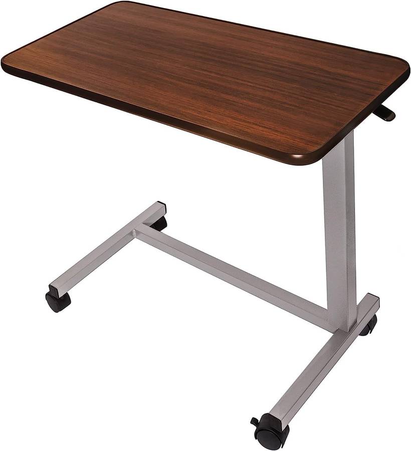 Vaunn Adjustable Overbed Bedside Table With Wheels NEW IN BOX