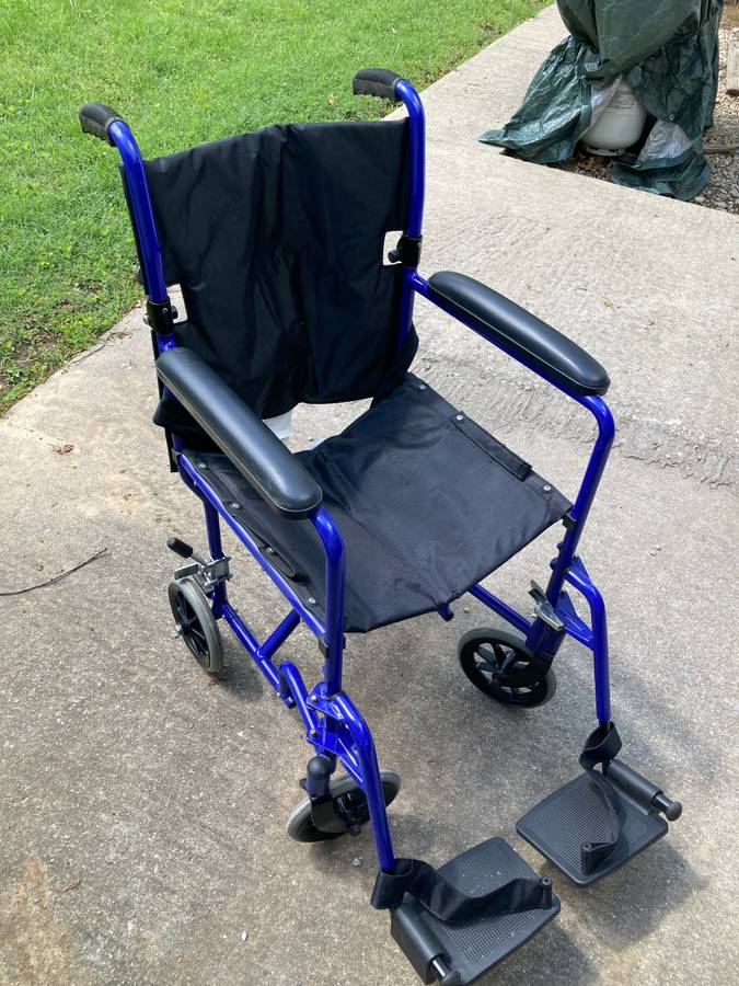 Blue Drive Transport Wheelchair Black Foldable Lightweight