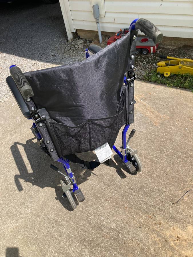 Blue Drive Transport Wheelchair Black Foldable Lightweight