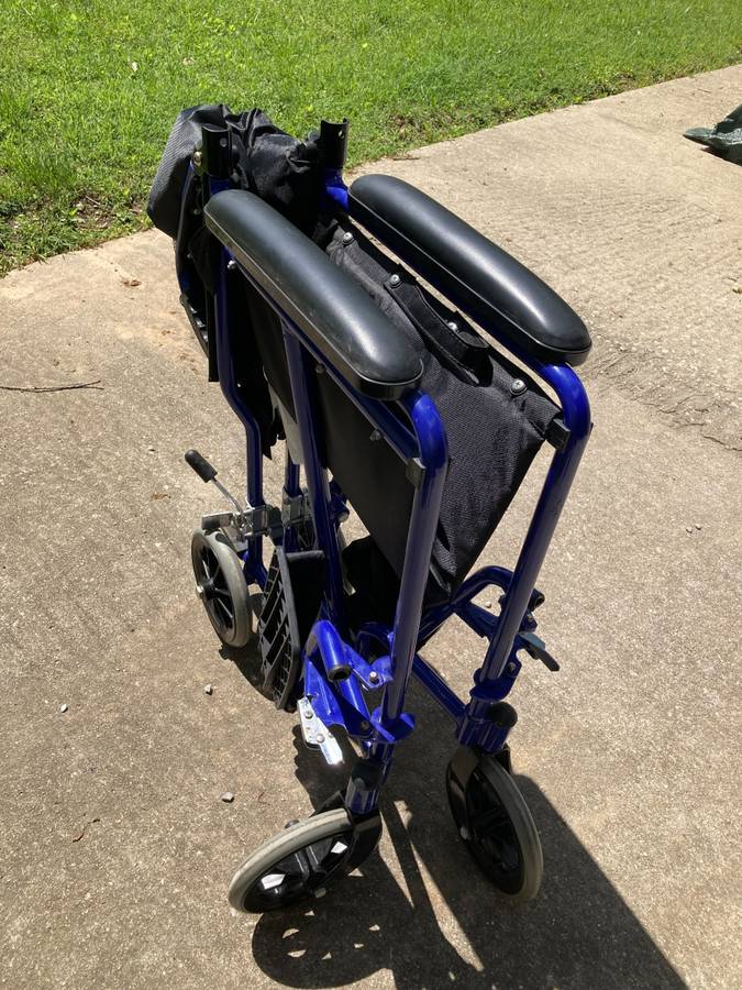 Blue Drive Transport Wheelchair Black Foldable Lightweight