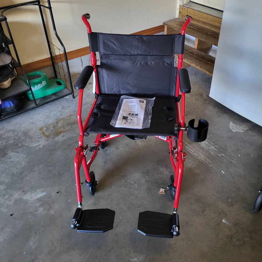 Medline Ultralight 19" Wheelchair Foldable w/ Leg Rests