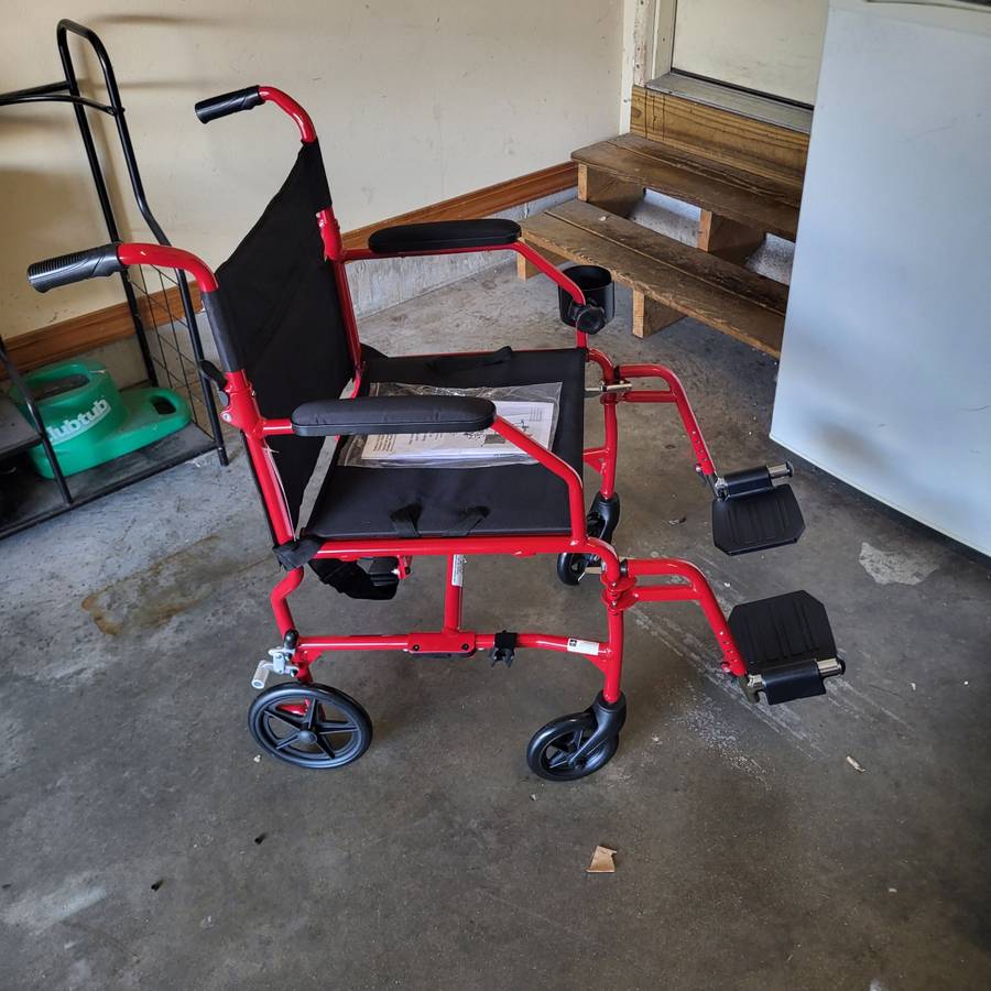 Medline Ultralight 19" Wheelchair Foldable w/ Leg Rests
