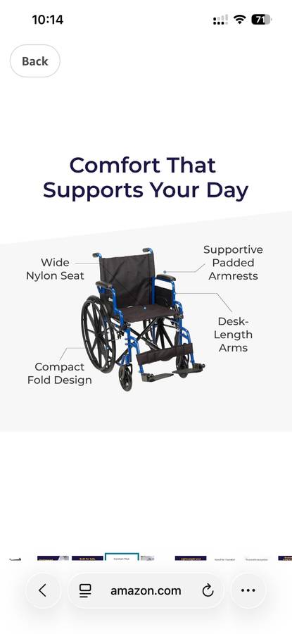 Drive Medical Blue Streak Wheelchair 18"